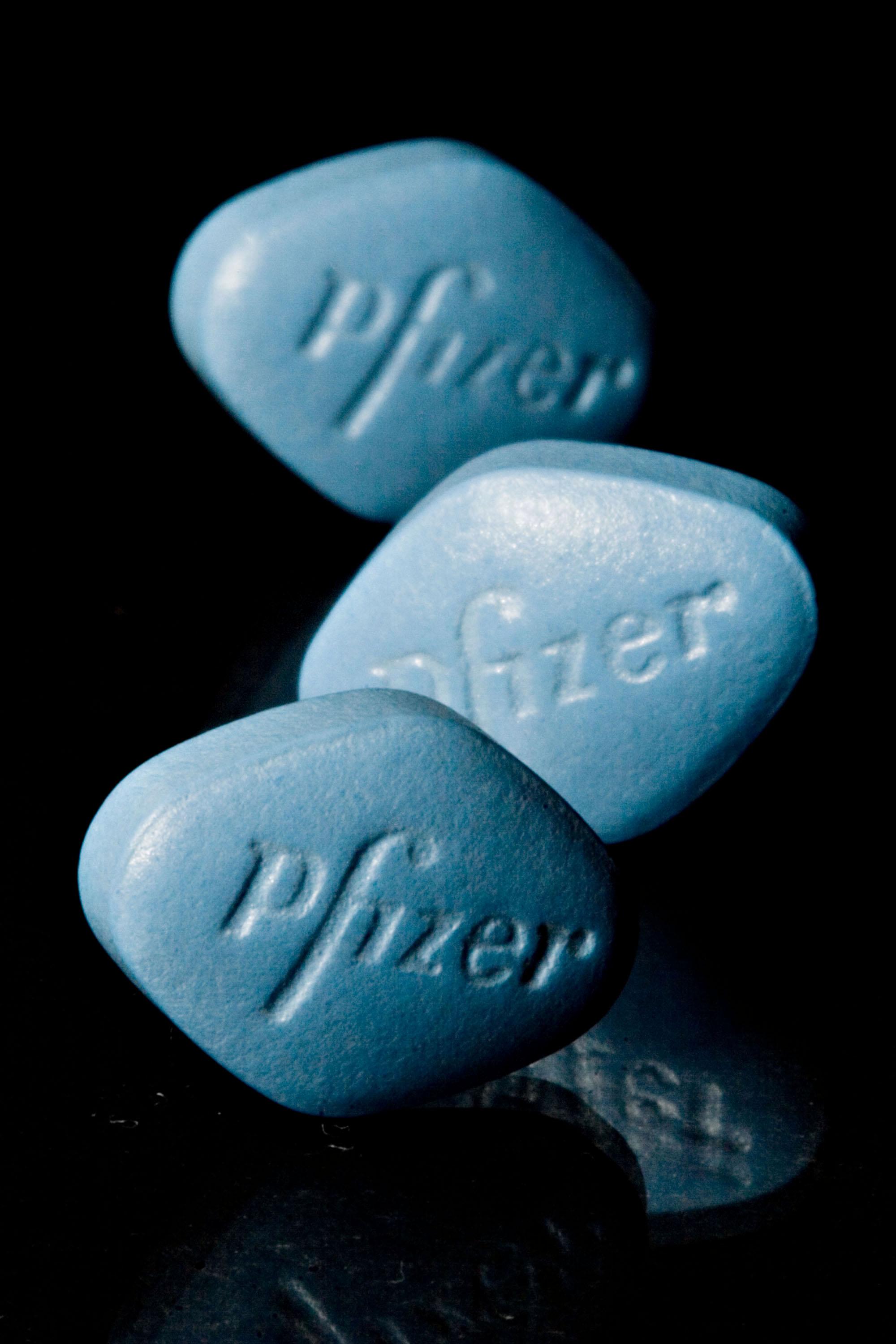 Tablets of Pfizer's erectile dysfunction drug Viagra are arr