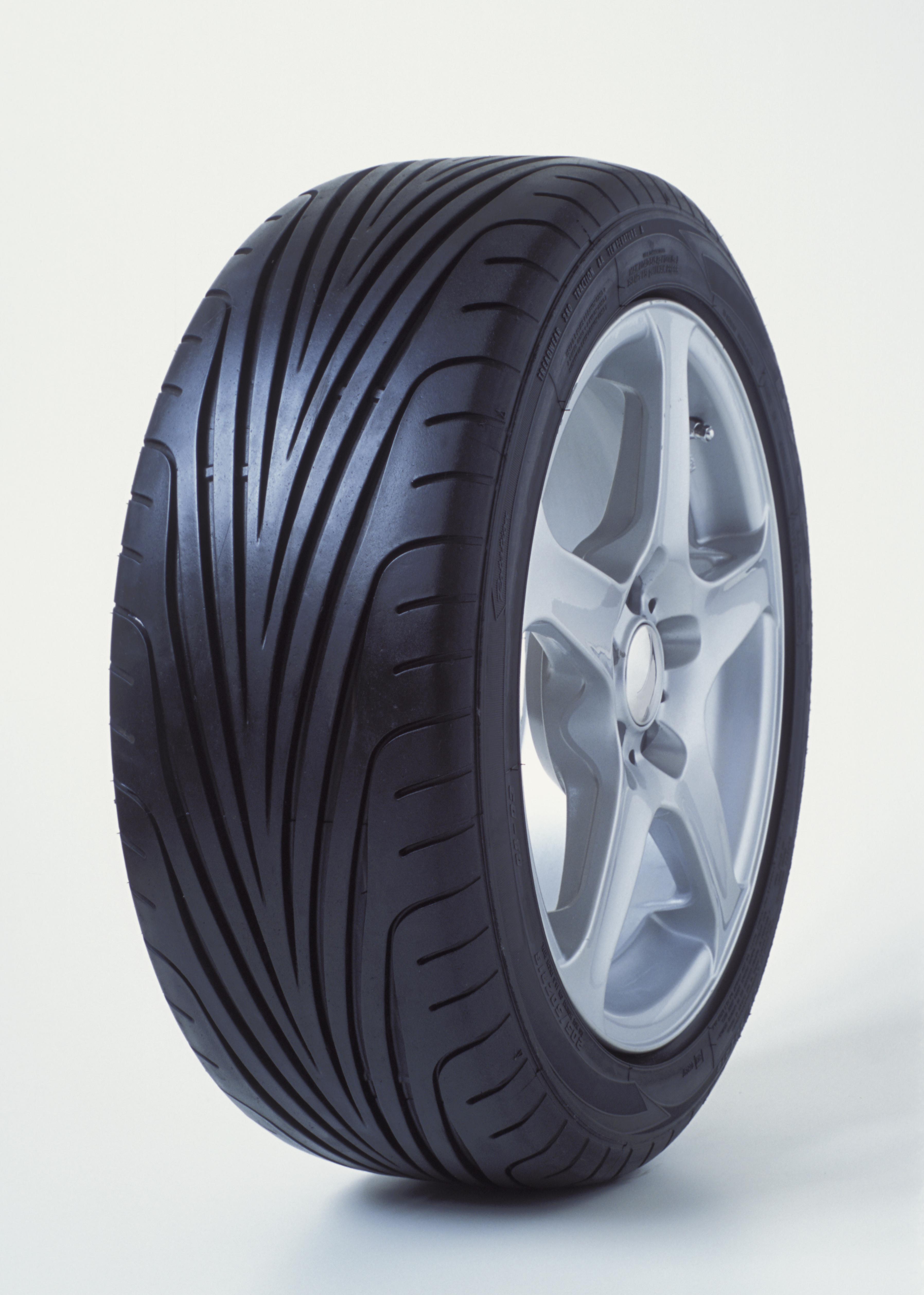 Car wheel on white background