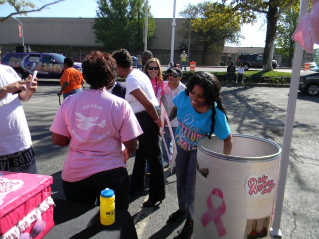 Breast Cancer Awareness Month Bra Cast