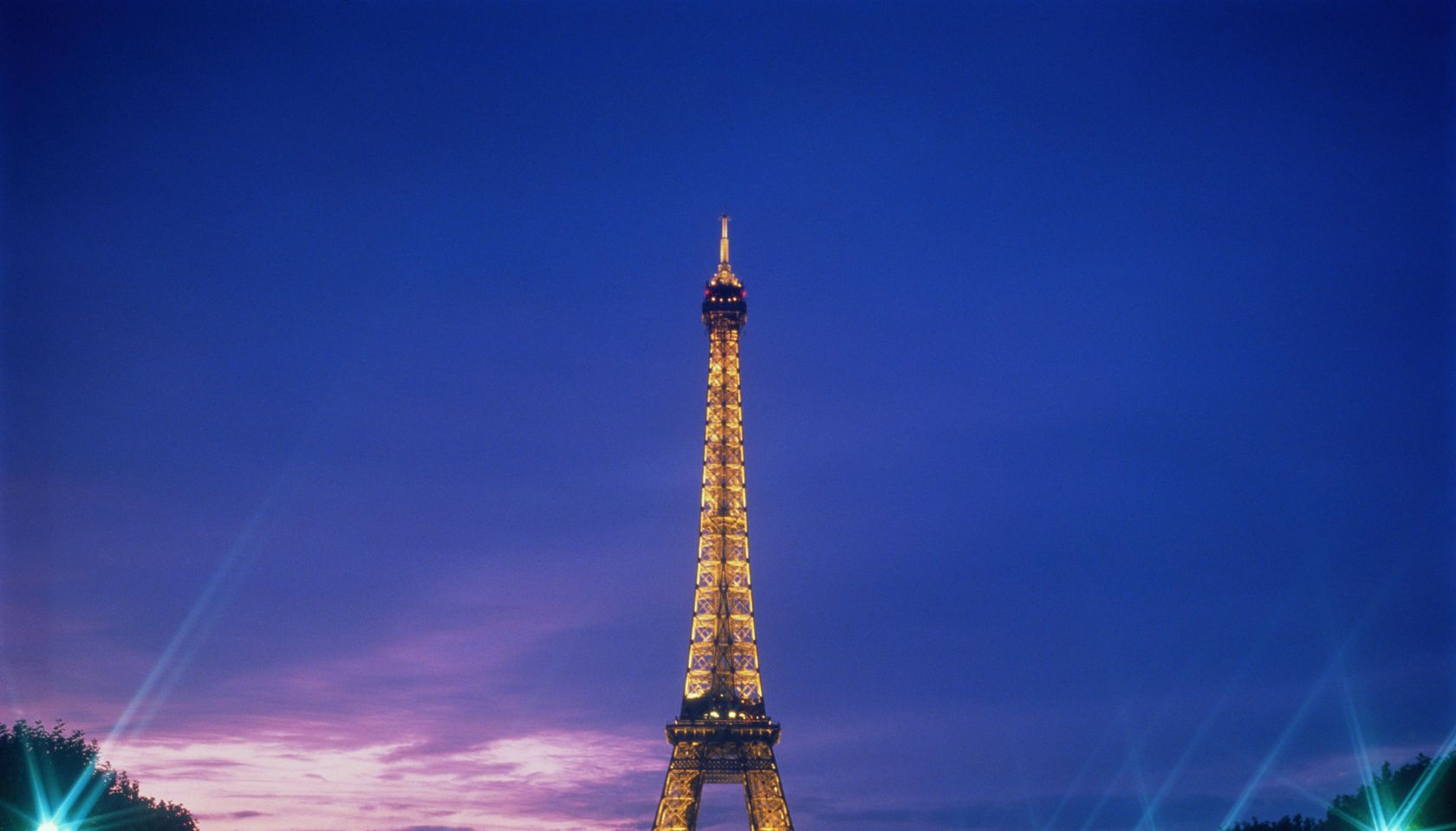 France, Paris, Eiffel Tower illuminated EDITORIAL USE ONLY