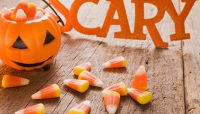 Candy corn (Halloween sweets, USA), pumpkin lantern
