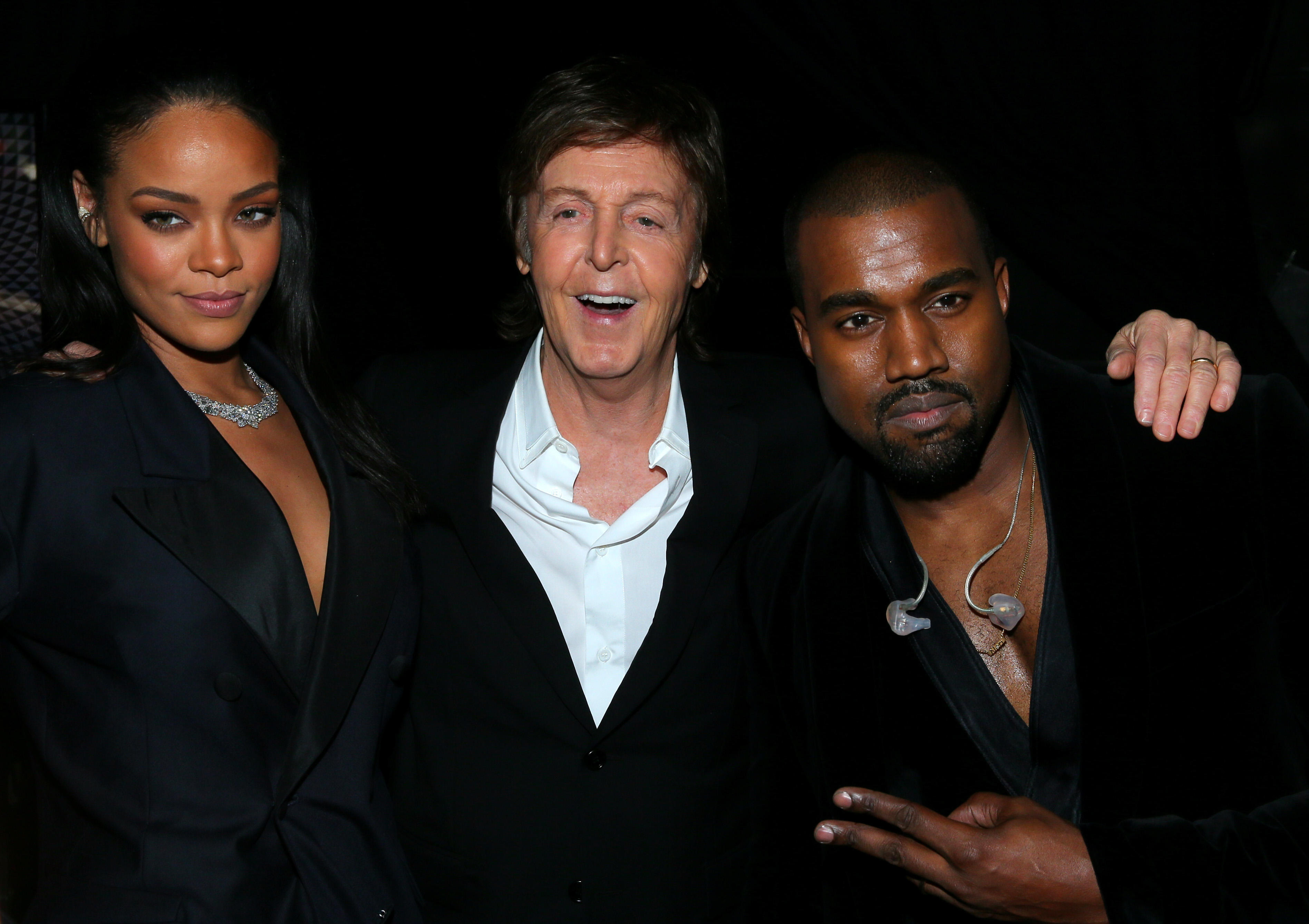 The 57th Annual GRAMMY Awards - Backstage - Rihanna, Kanye West, Paul McCartney