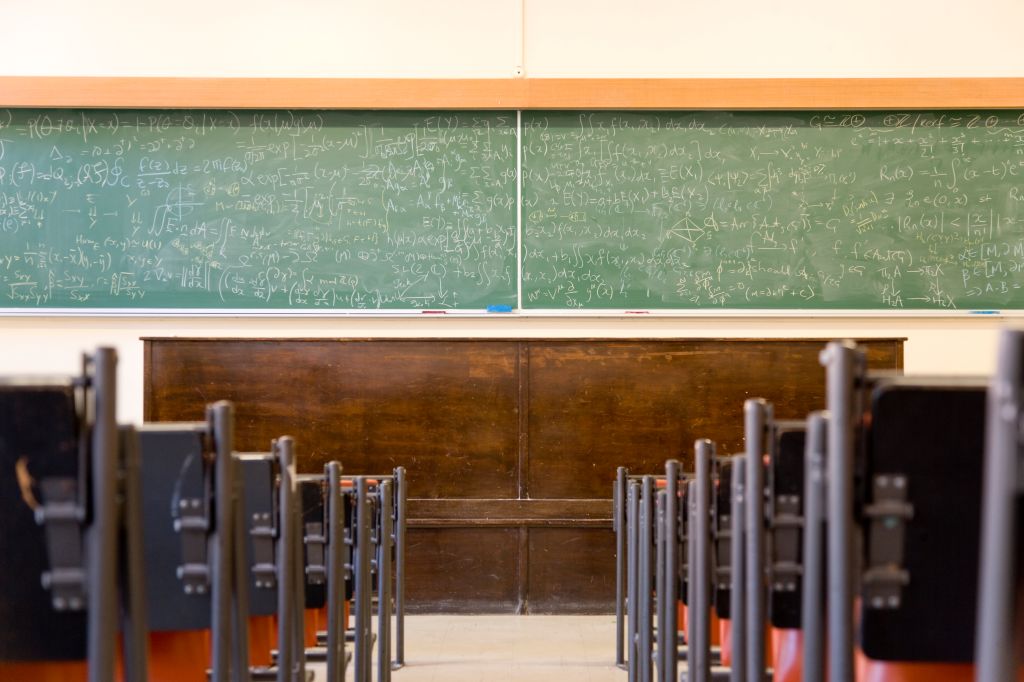 Empty Math Classroom