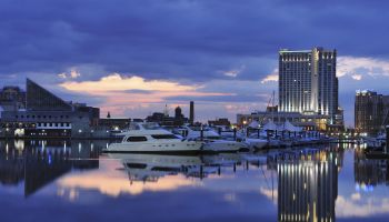 Inner Harbor With Yachts at Daybreak, Baltimore