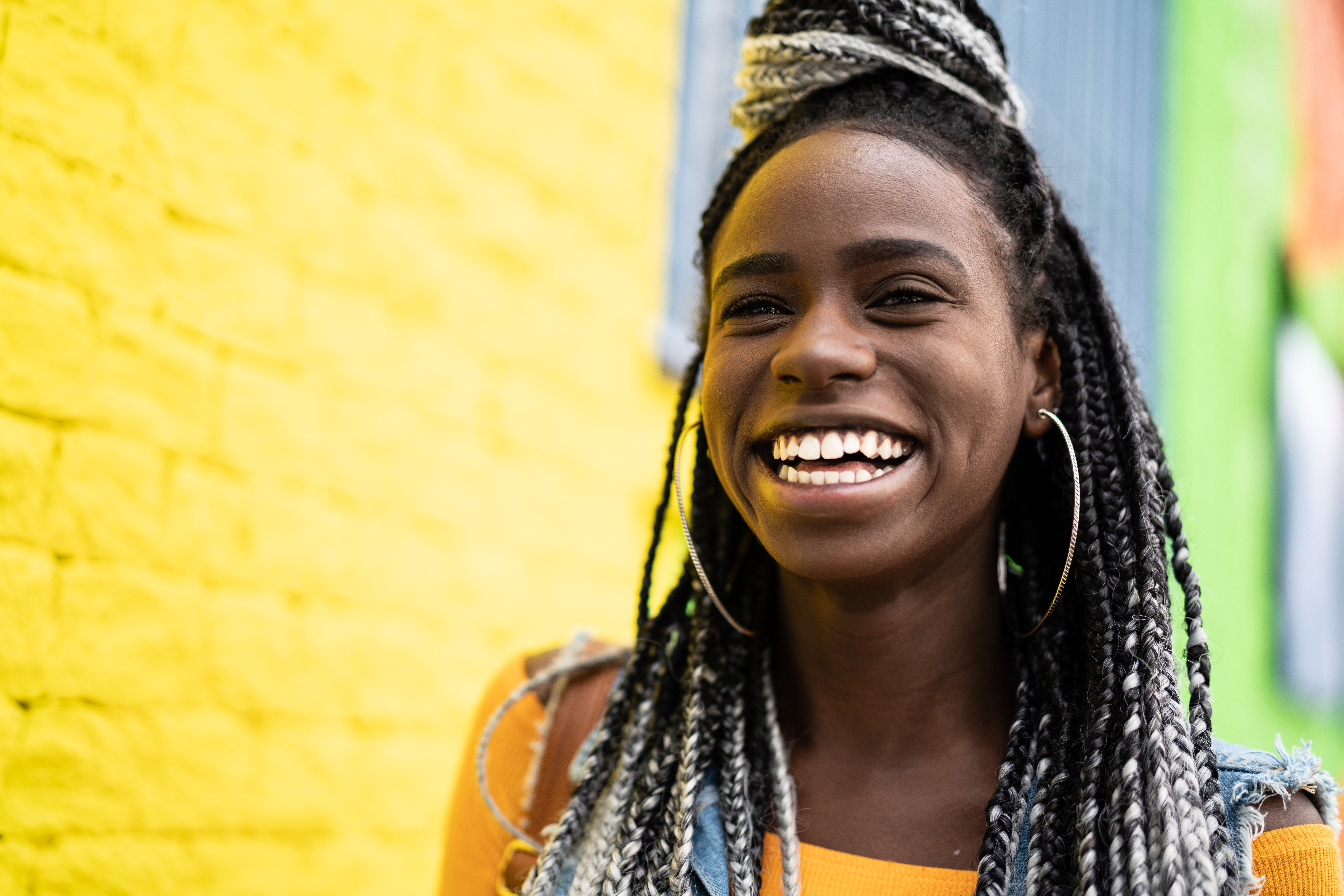 African American Woman with Dreadlocks Portrait