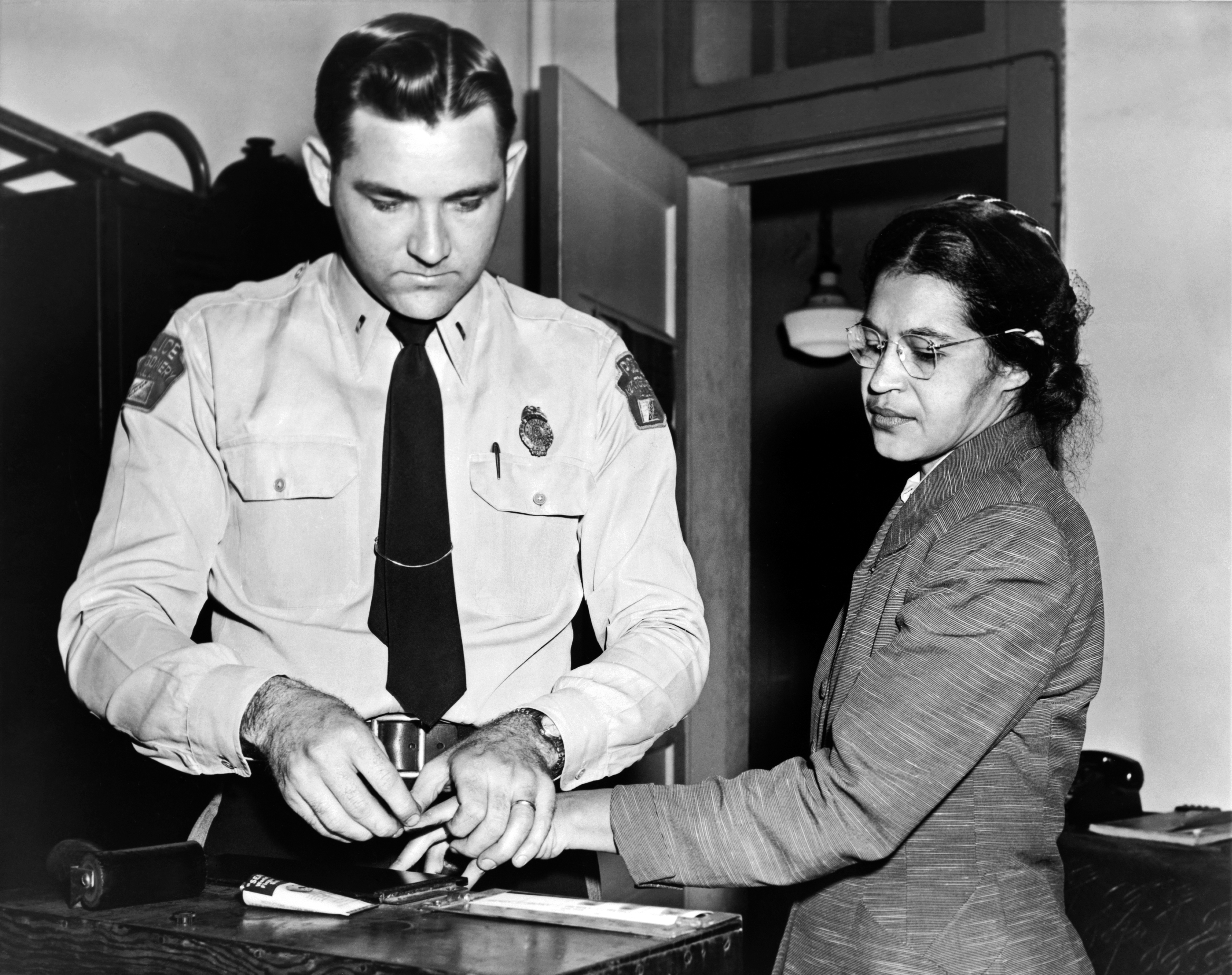 Rosa Parks Gets Fingerprinted