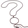 Computer mouse with cable forming a question mark