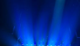 Simple and generic blue show lights, as often used for all kinds of artistic performances.