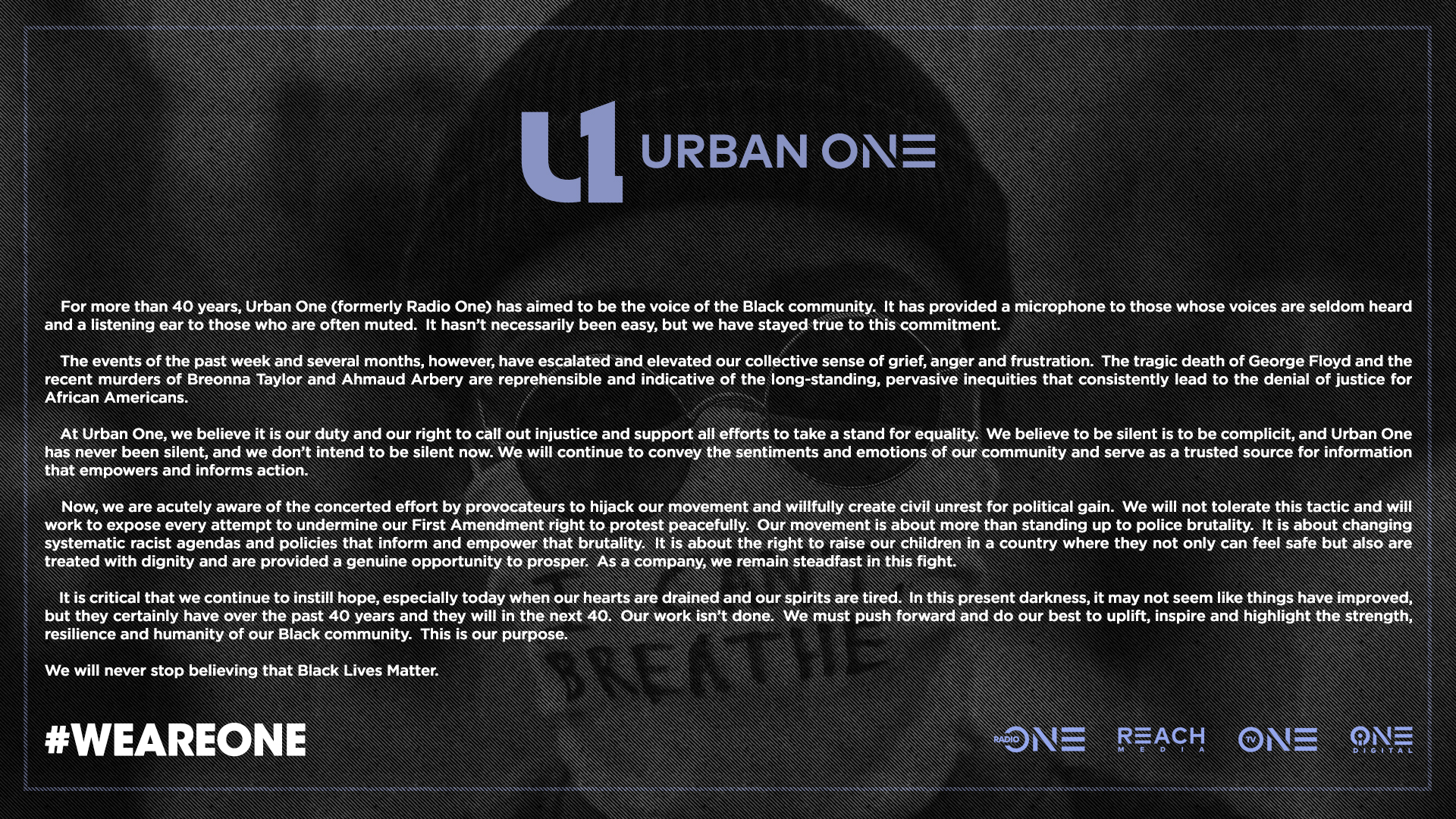 Urban One Corporate Statement
