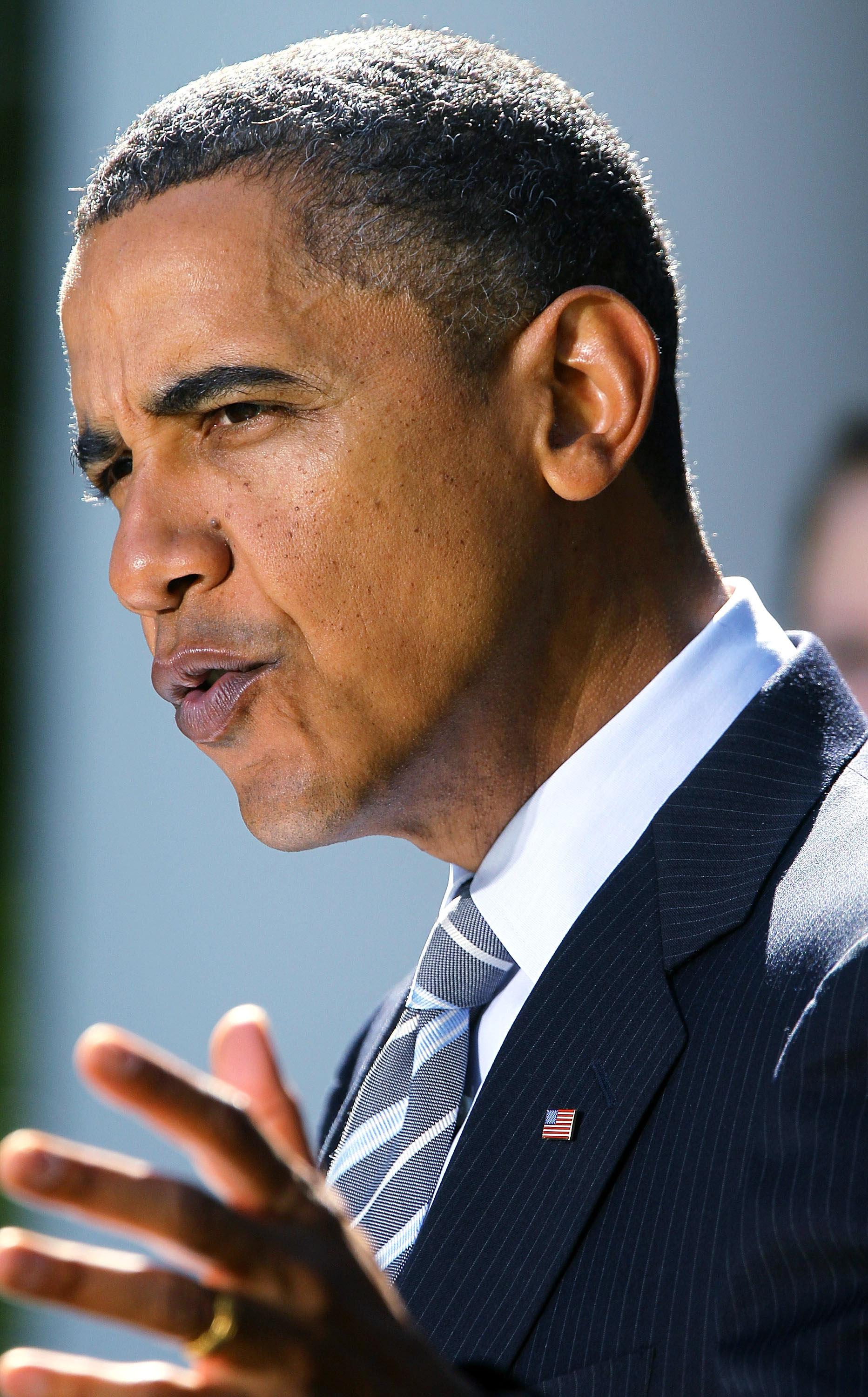 Obama Makes A Statement To Media After Meeting With Local College Students