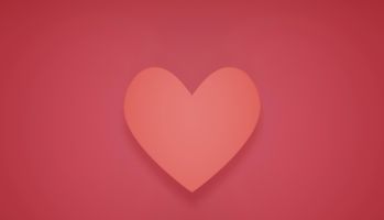 heart 3D render red minimal background for happy valentine day.