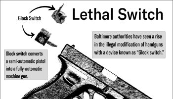Baltimore authorities have seen a rise in the illegal modification of handguns with a device known as a “Glock Switch.”